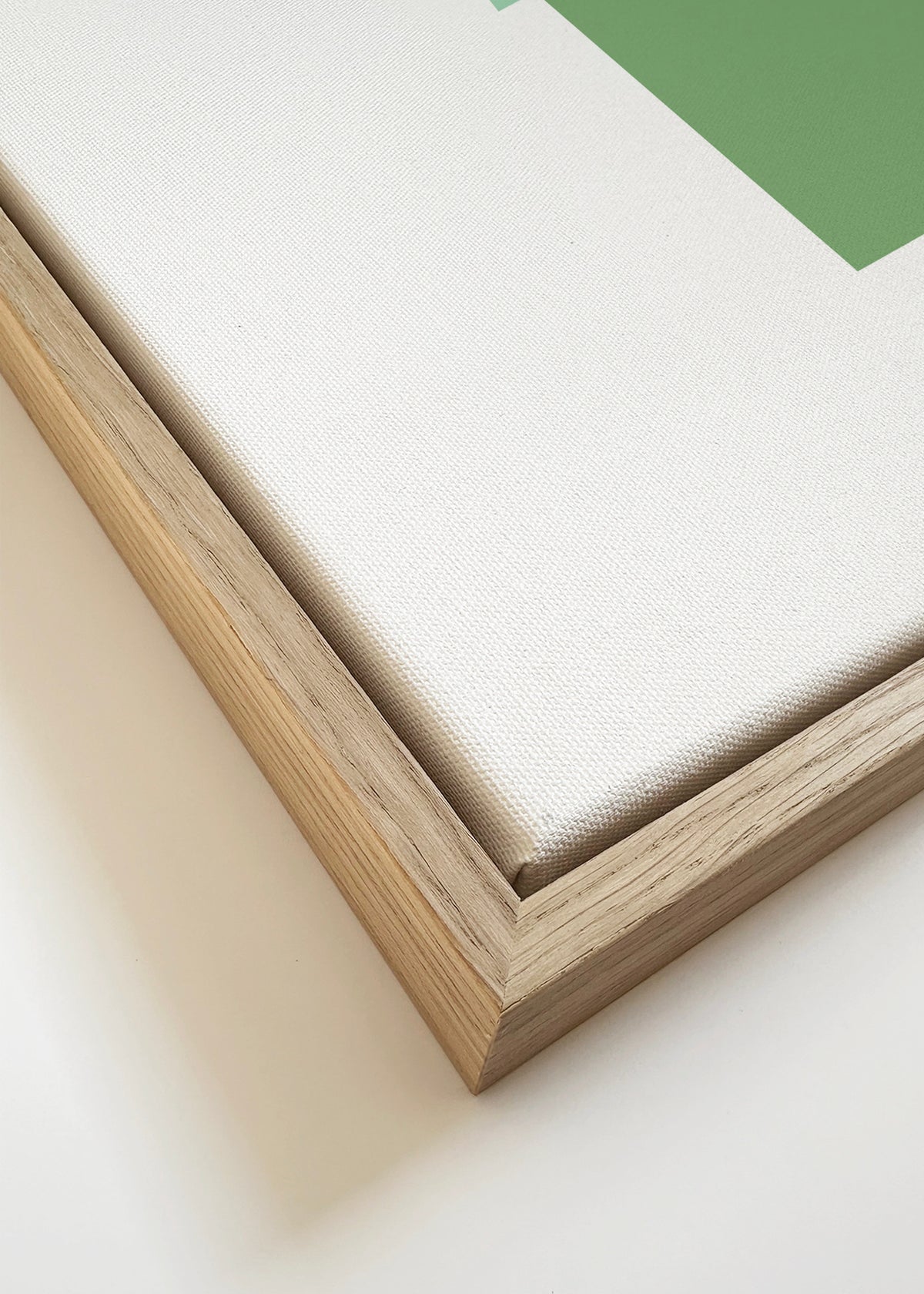 Green pot cactus print - Framed canvas detail