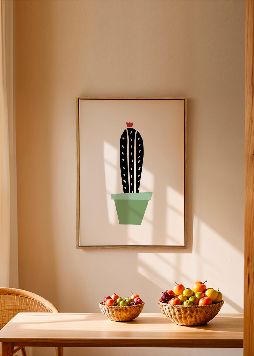 Green pot cactus print