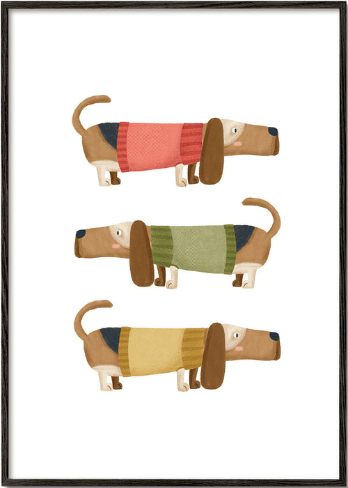 Illustratie trio teckels