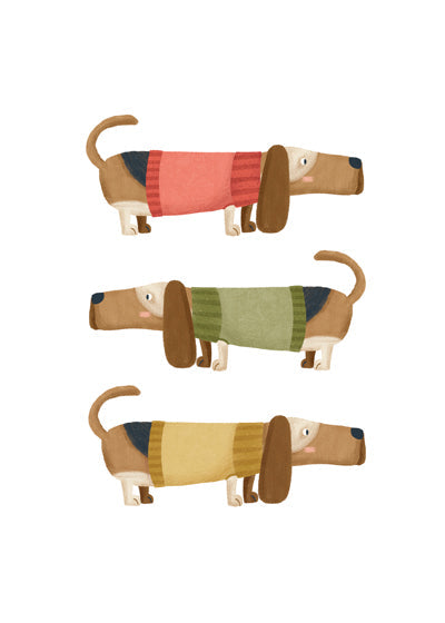 Illustratie trio teckels