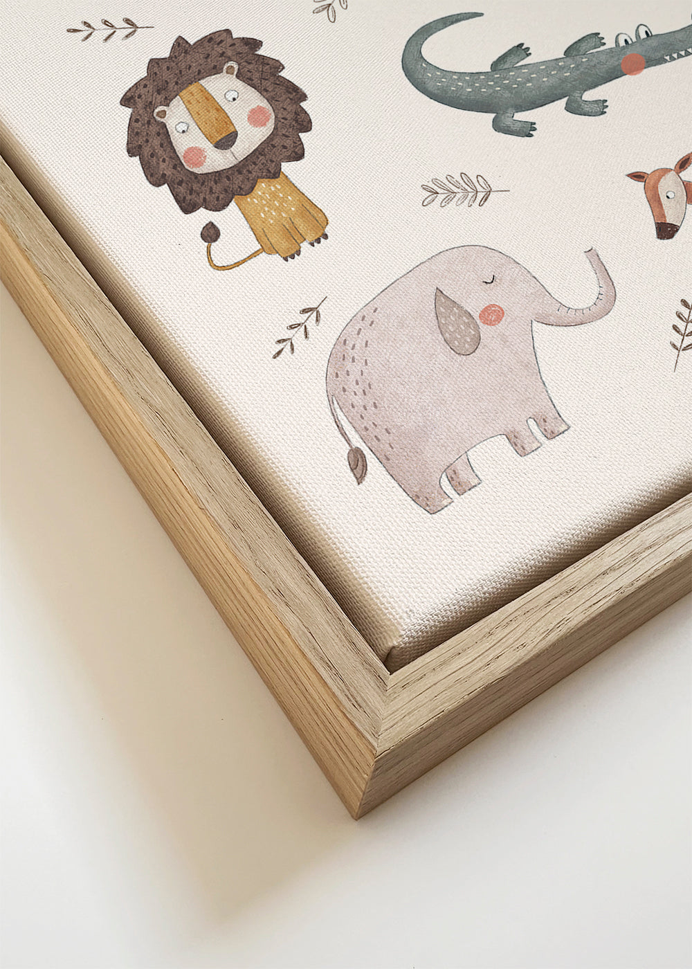 Kinderposter met zachte safari-dieren