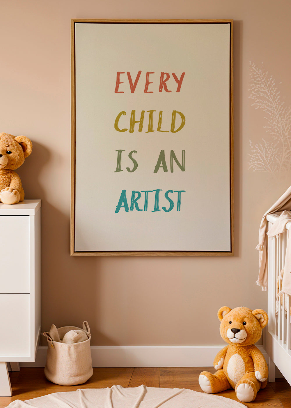 Typografische illustratie Every Child Is An Artist