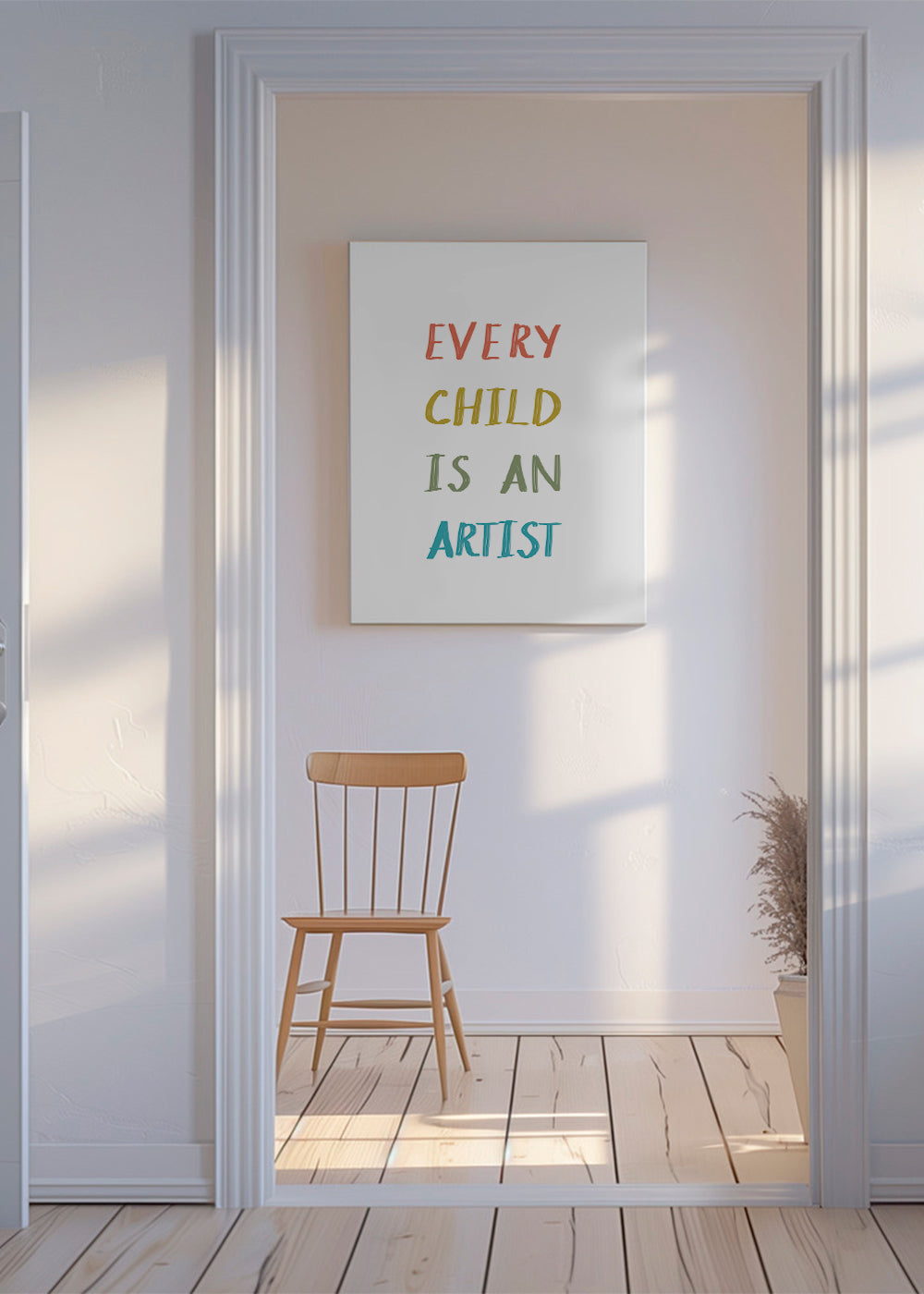 Typografische illustratie Every Child Is An Artist