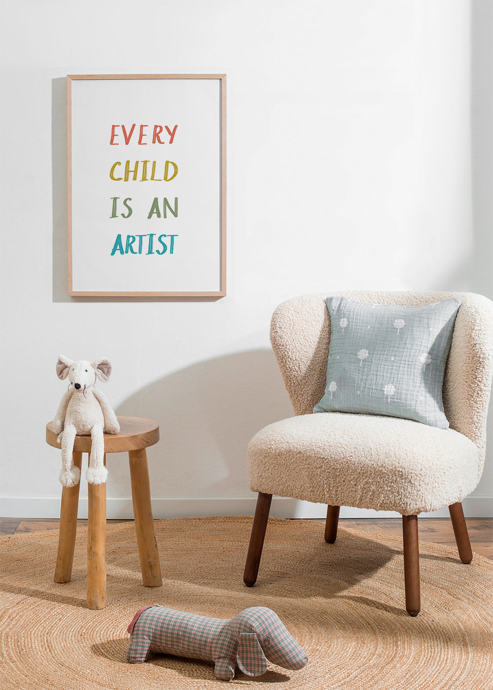 Typografische illustratie Every Child Is An Artist