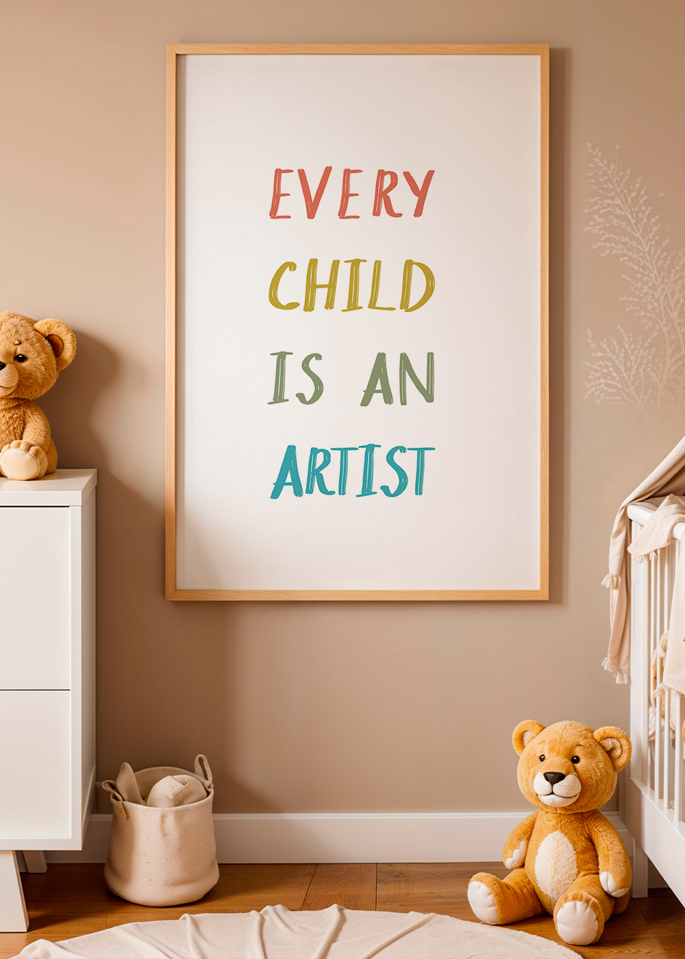 Typografische illustratie Every Child Is An Artist