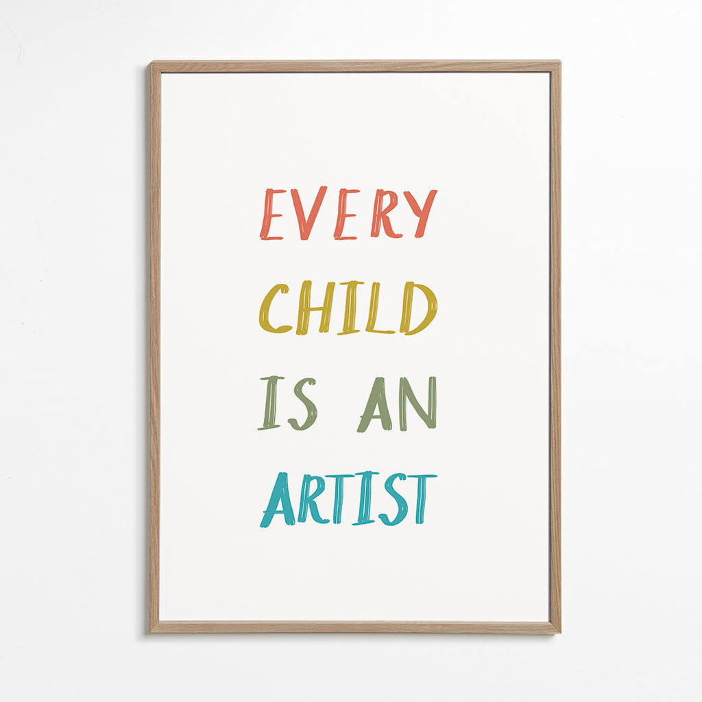 Typografische illustratie Every Child Is An Artist