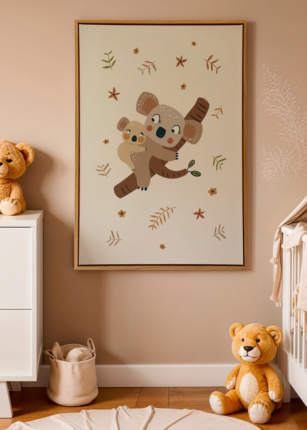 Kinderposter met koala moeder en baby
