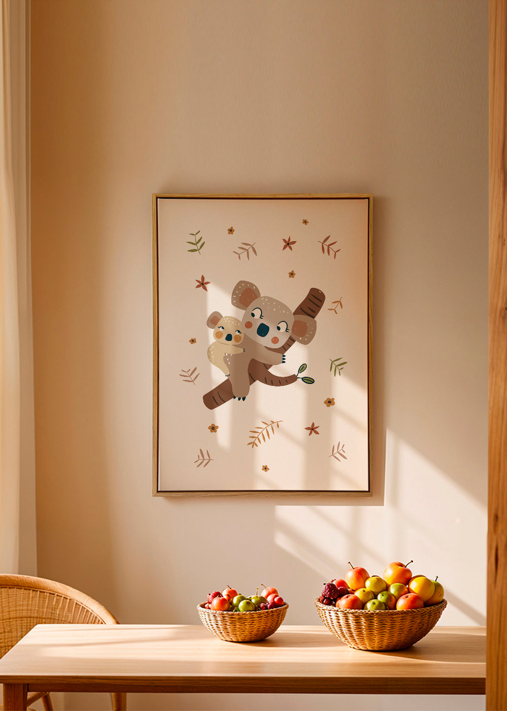 Kinderposter met koala moeder en baby