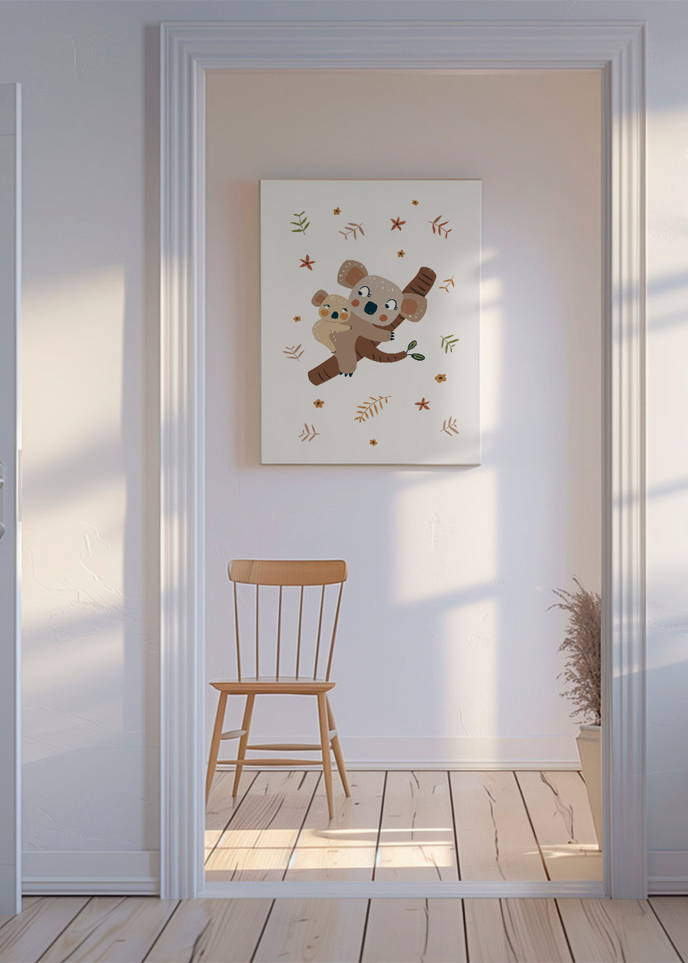 Kinderposter met koala moeder en baby