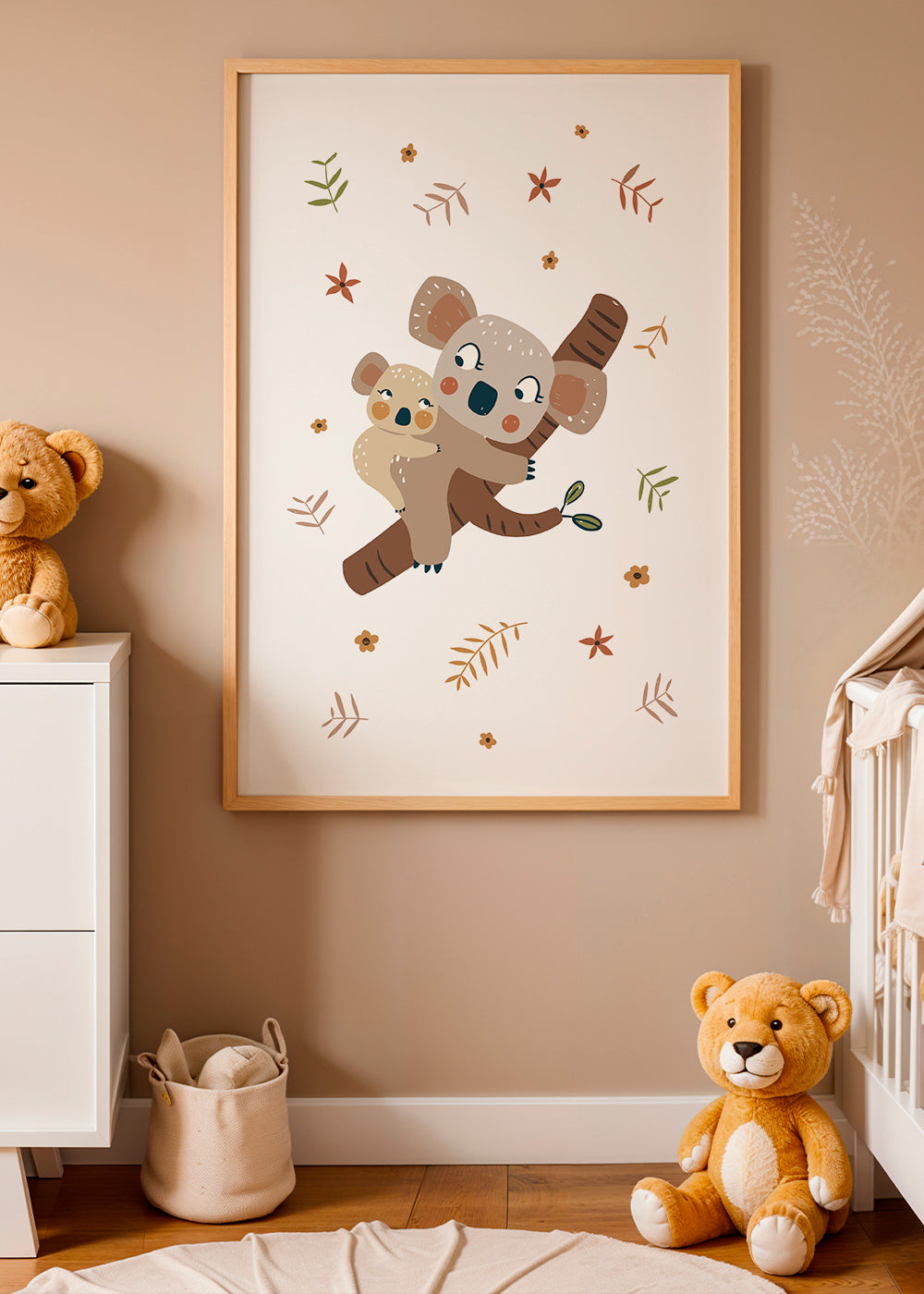 Kinderposter met koala moeder en baby