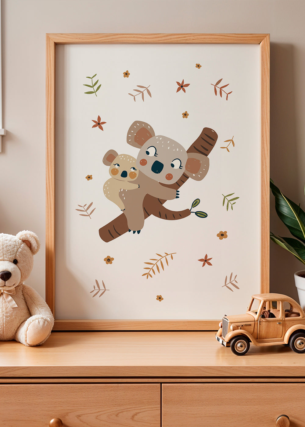Kinderposter met koala moeder en baby