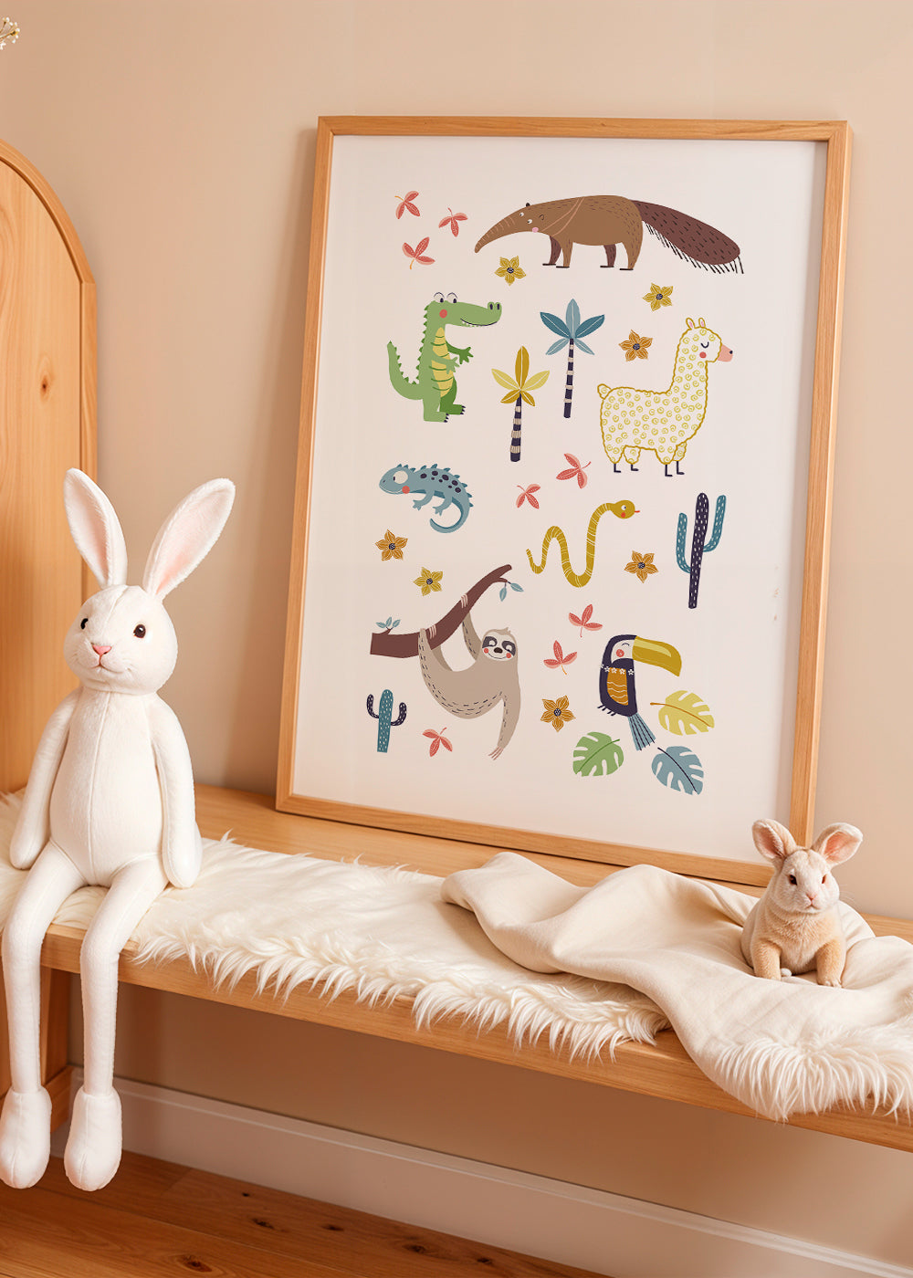 Kinderillustratie Zuid-Amerikaanse dieren vrolijk