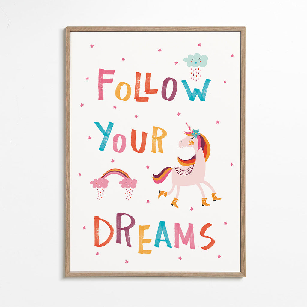 Kinderprint eenhoorn pastelkleuren