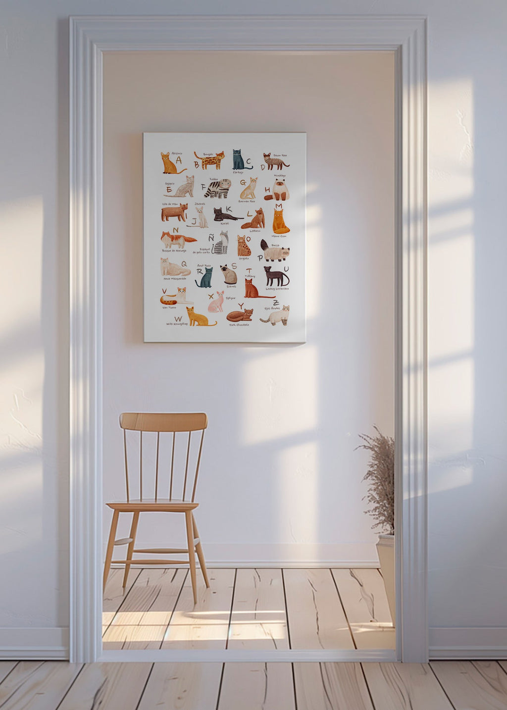 Kinderposter Geïllustreerd kattenalfabet