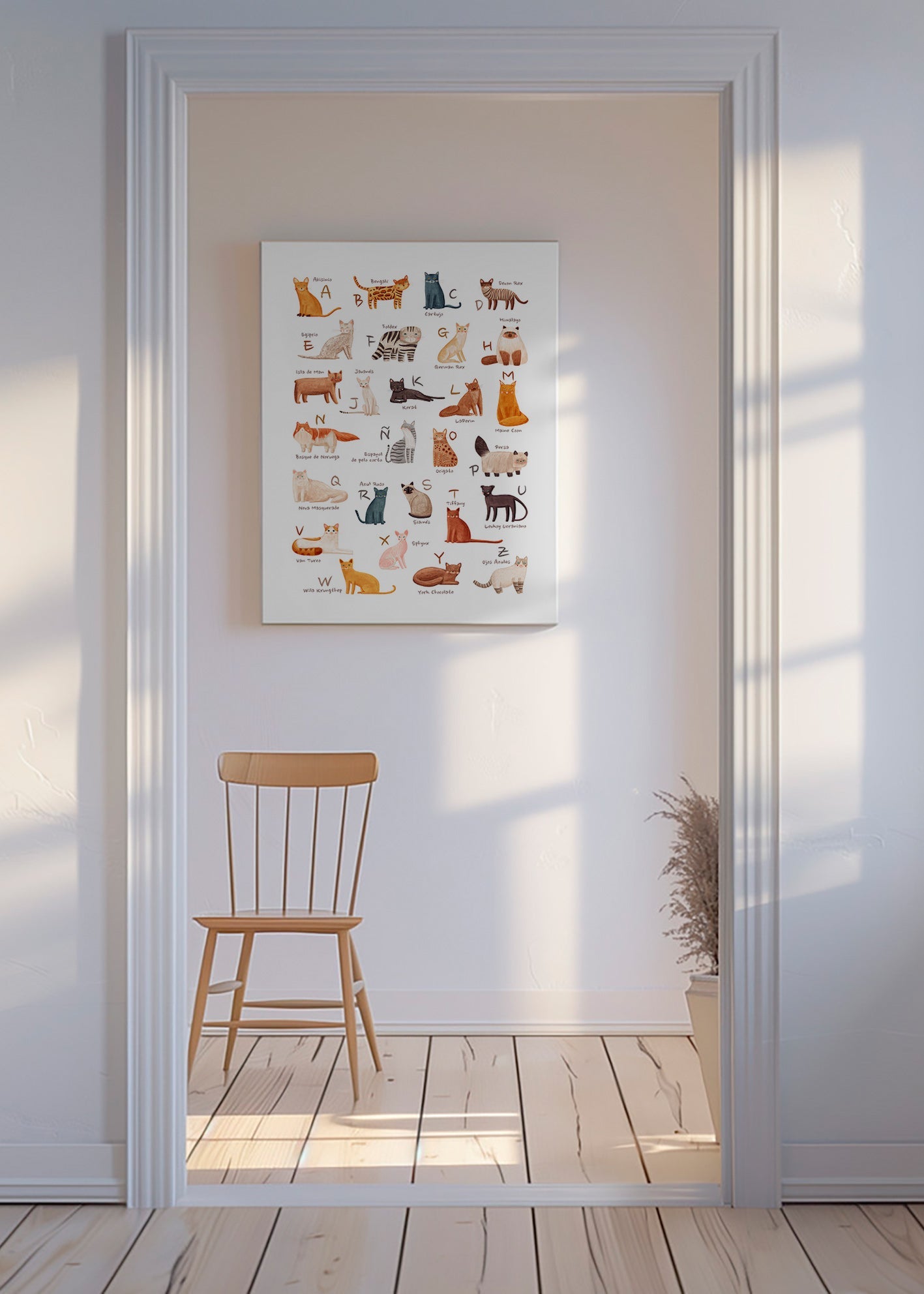 Kinderposter Geïllustreerd kattenalfabet