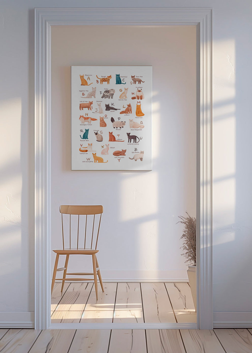 Kinderposter: geïllustreerd kattenalfabet