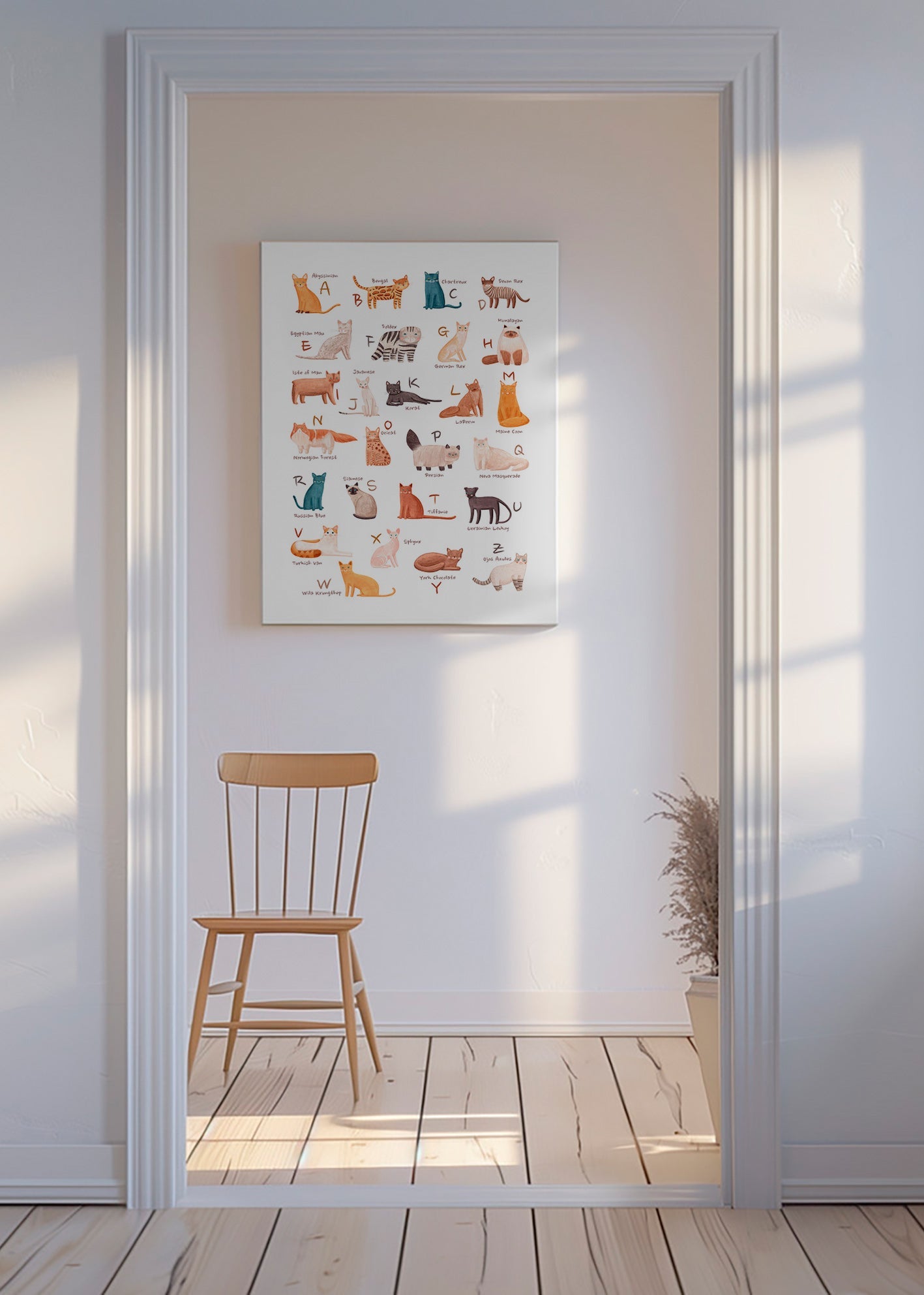 Kinderposter: geïllustreerd kattenalfabet