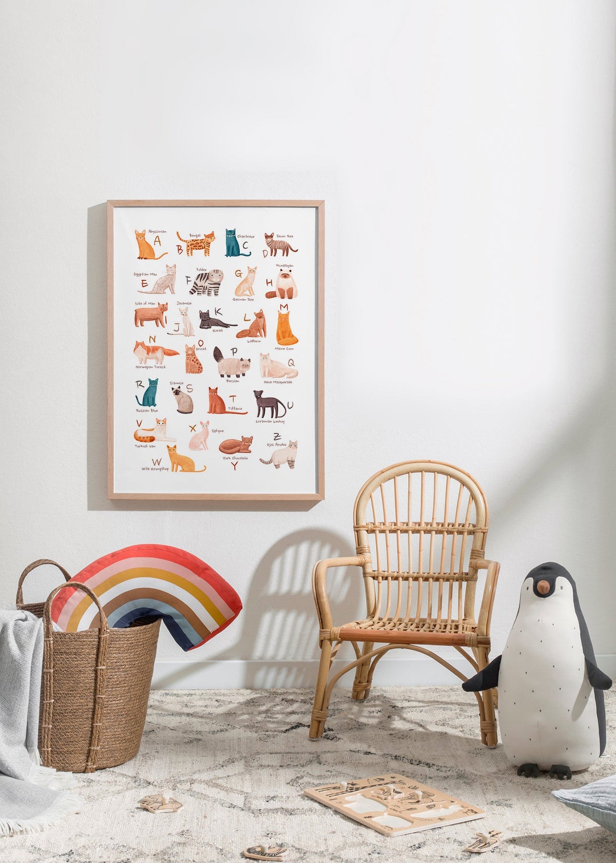 Kinderposter: geïllustreerd kattenalfabet