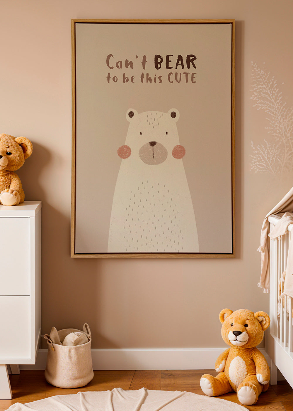 Kinderposter: schattige beige beer