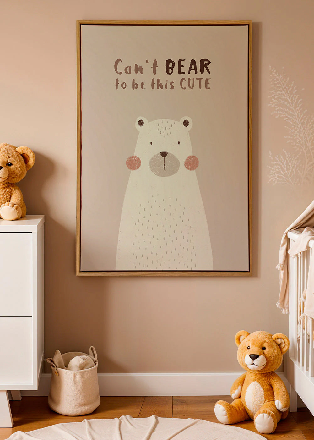 Kinderposter: schattige beige beer