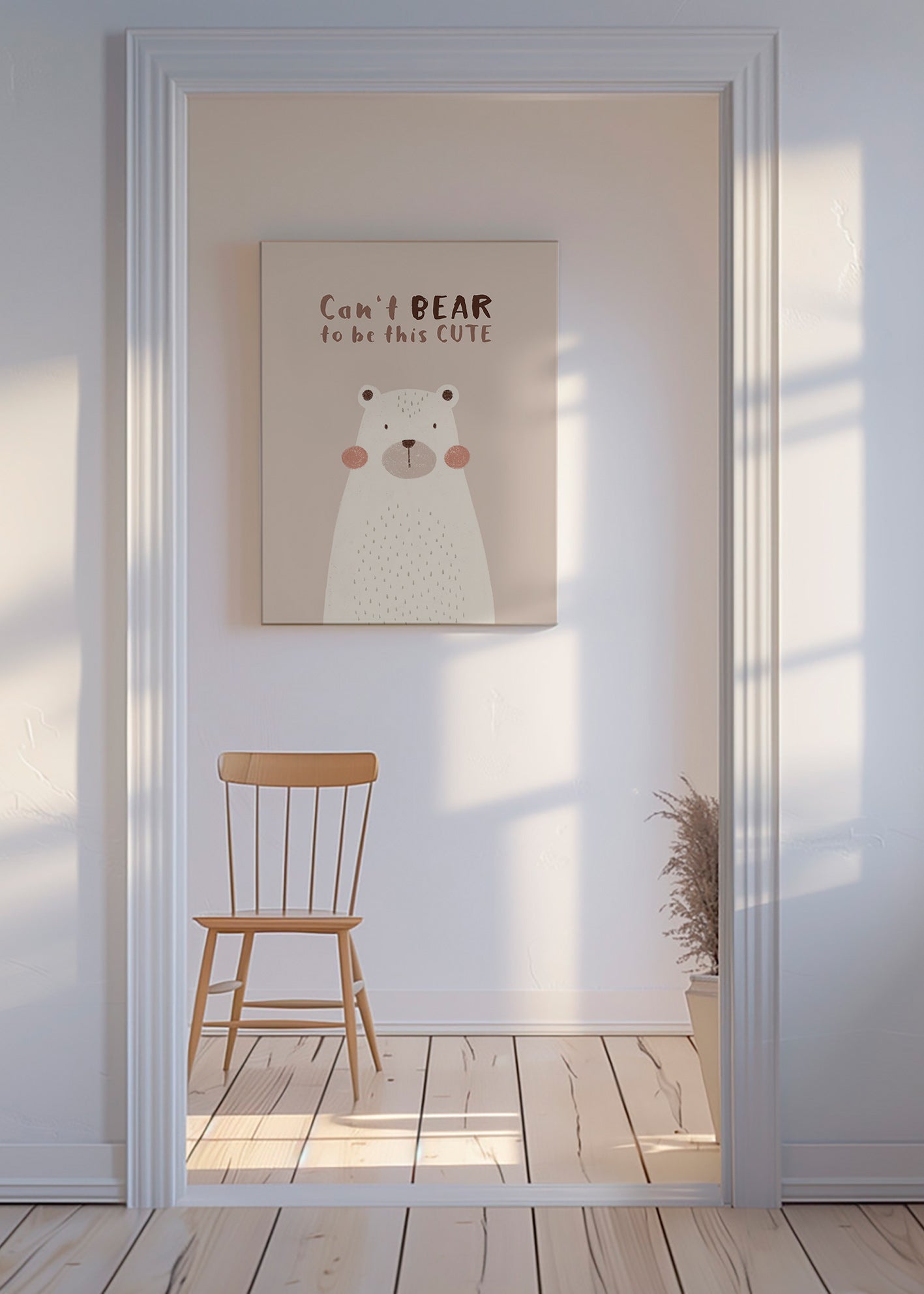 Kinderposter: schattige beige beer