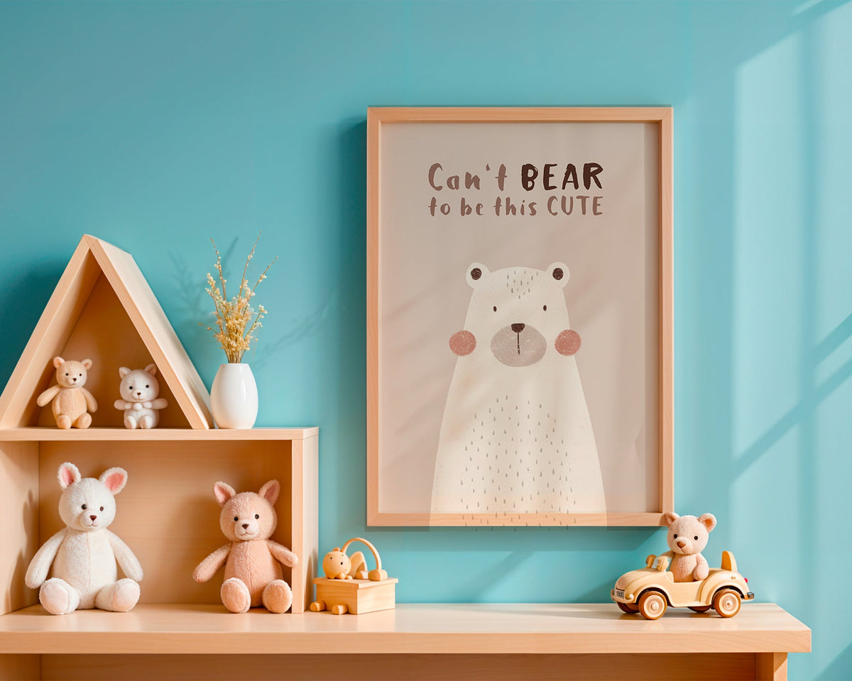 Kinderposter: schattige beige beer