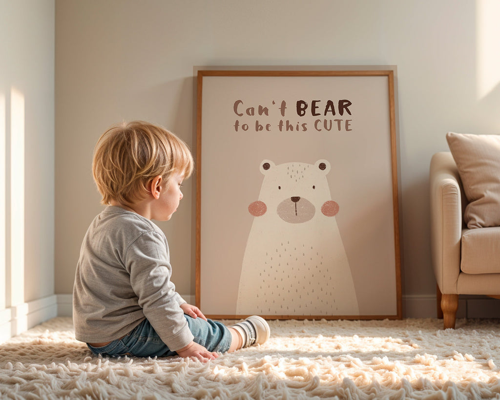 Kinderposter: schattige beige beer