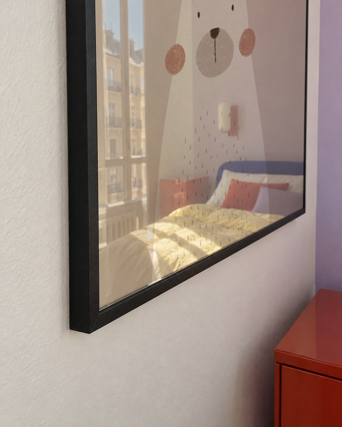 Cute Bear beige color - Framed poster detail