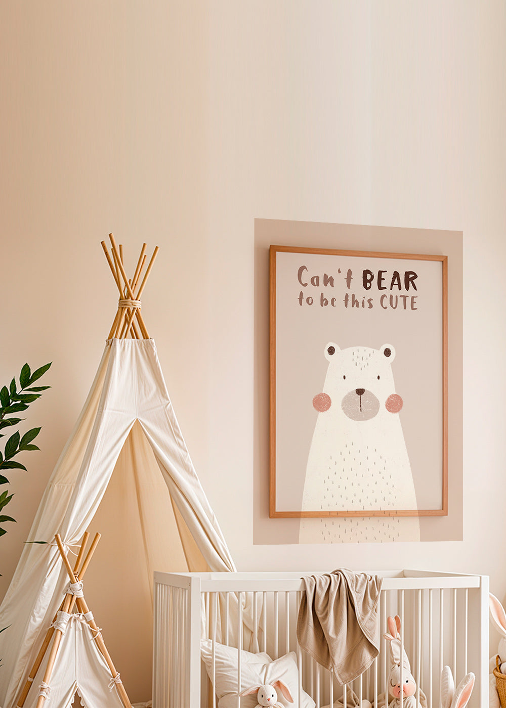 Kinderposter: schattige beige beer