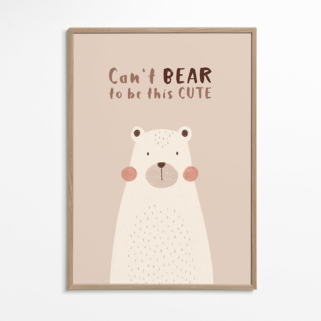Kinderposter: schattige beige beer