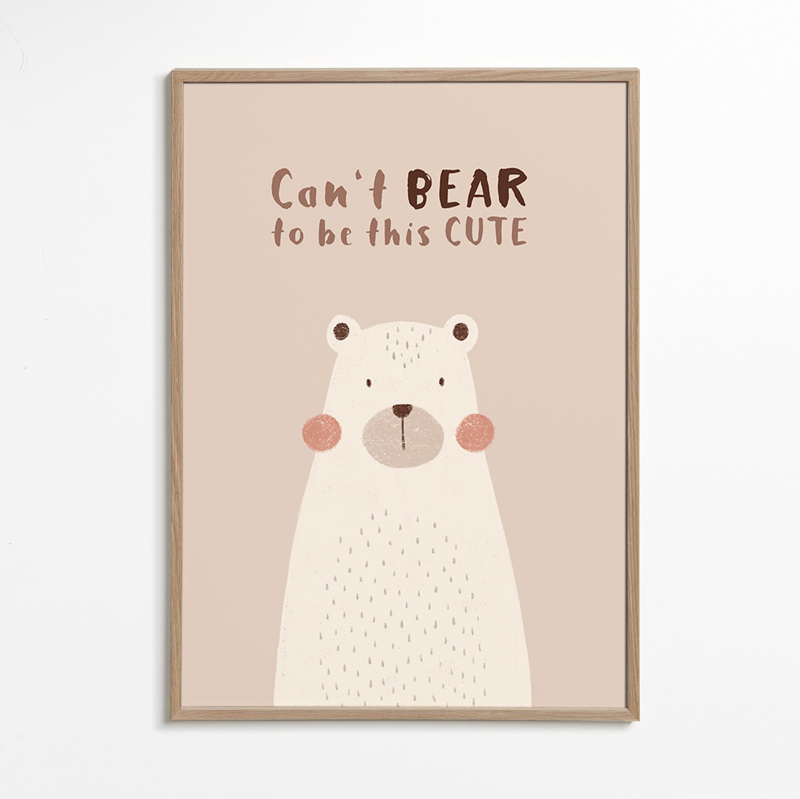 Kinderposter: schattige beige beer