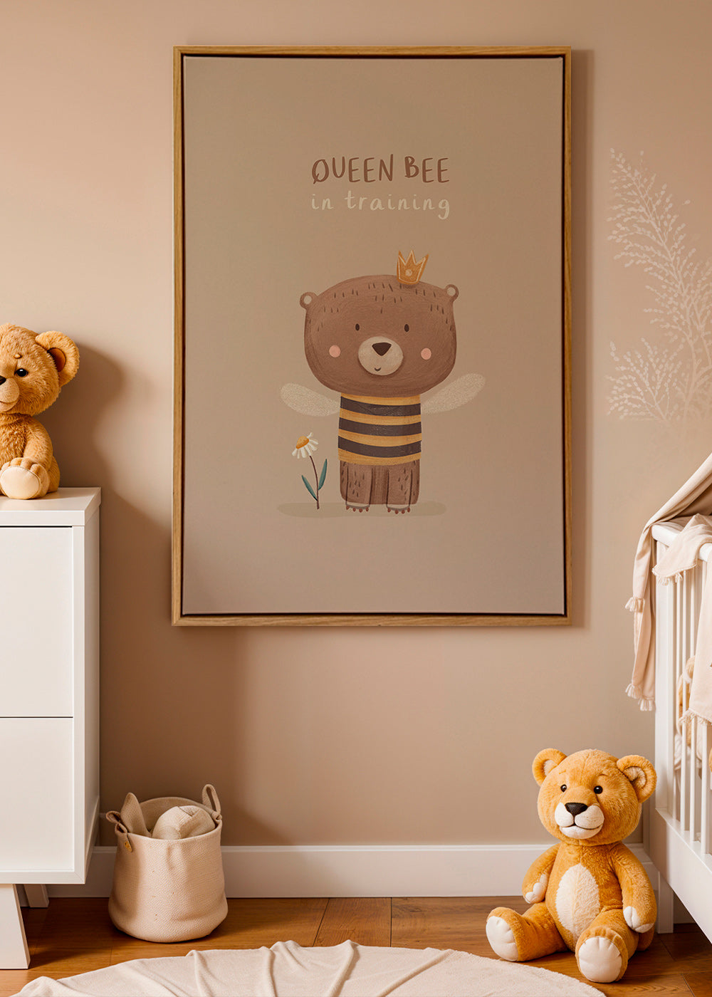 Kinderposter beer als koninginnenbij