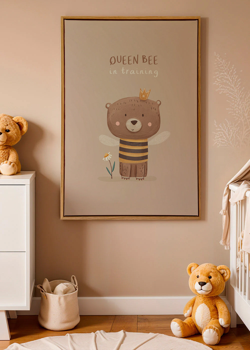 Kinderposter beer als koninginnenbij