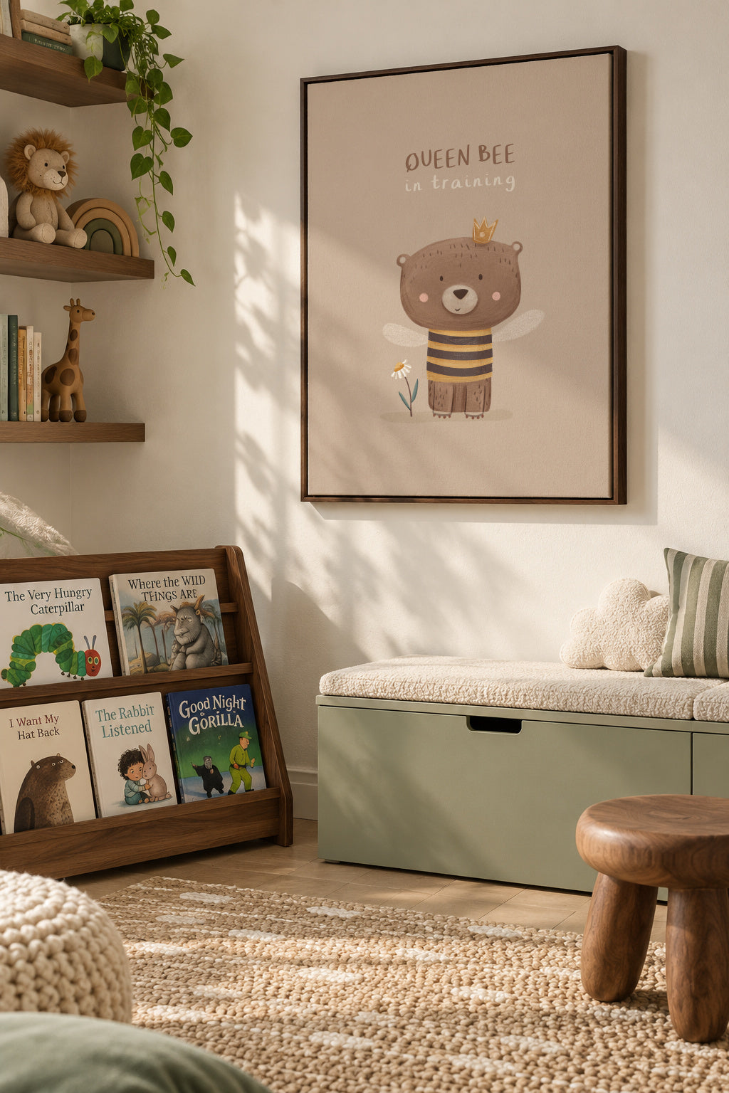 Queen bee beige - Framed canvas in an interior