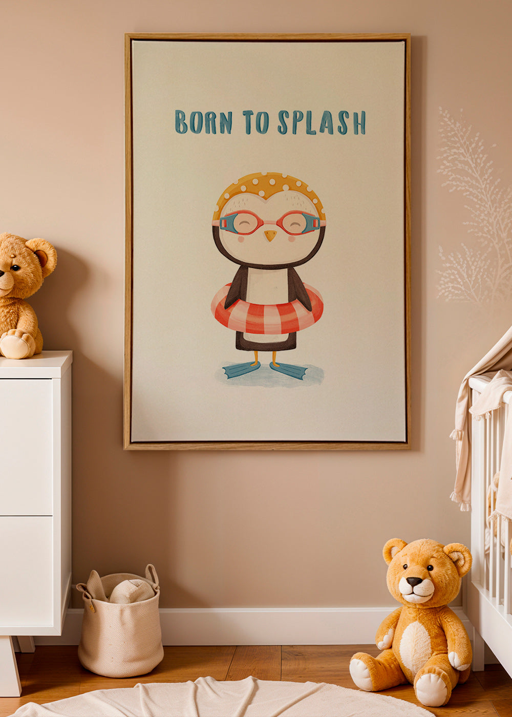 Kinderposter: vrolijke pinguïn