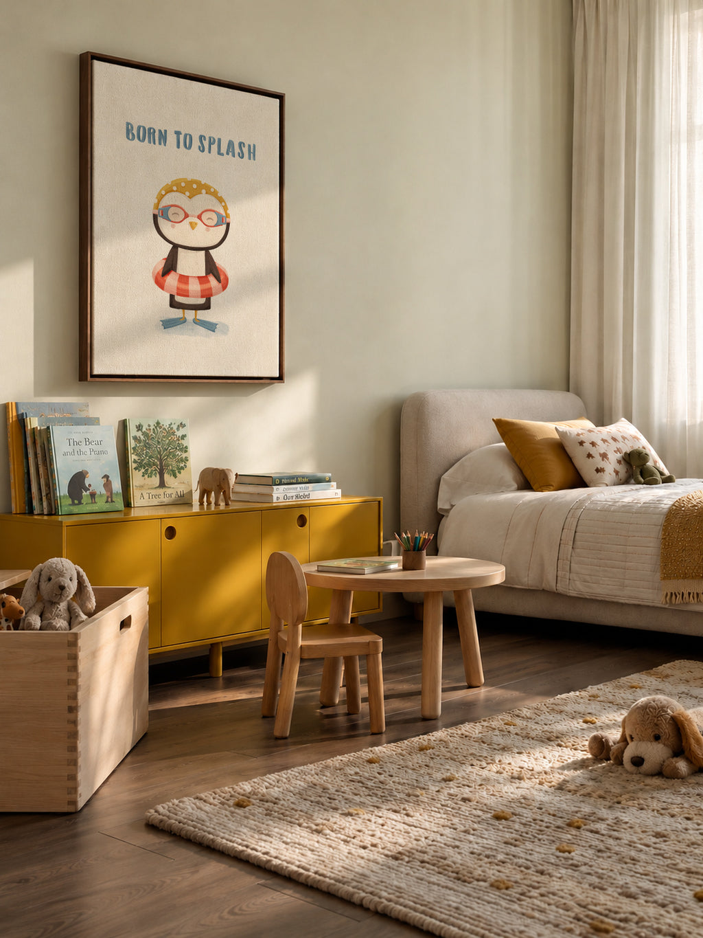 born to splash - Framed canvas in an interior