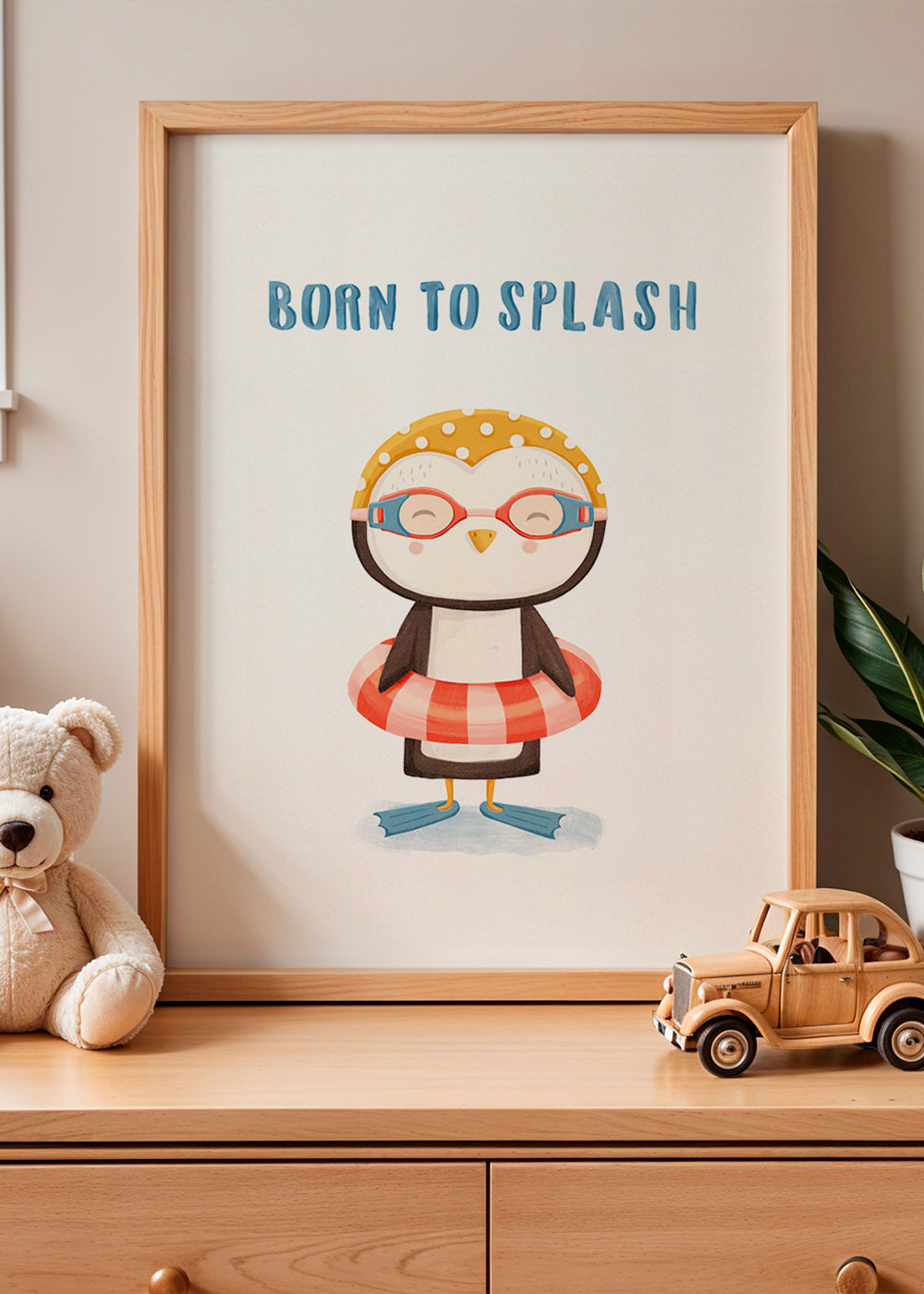Kinderposter: vrolijke pinguïn
