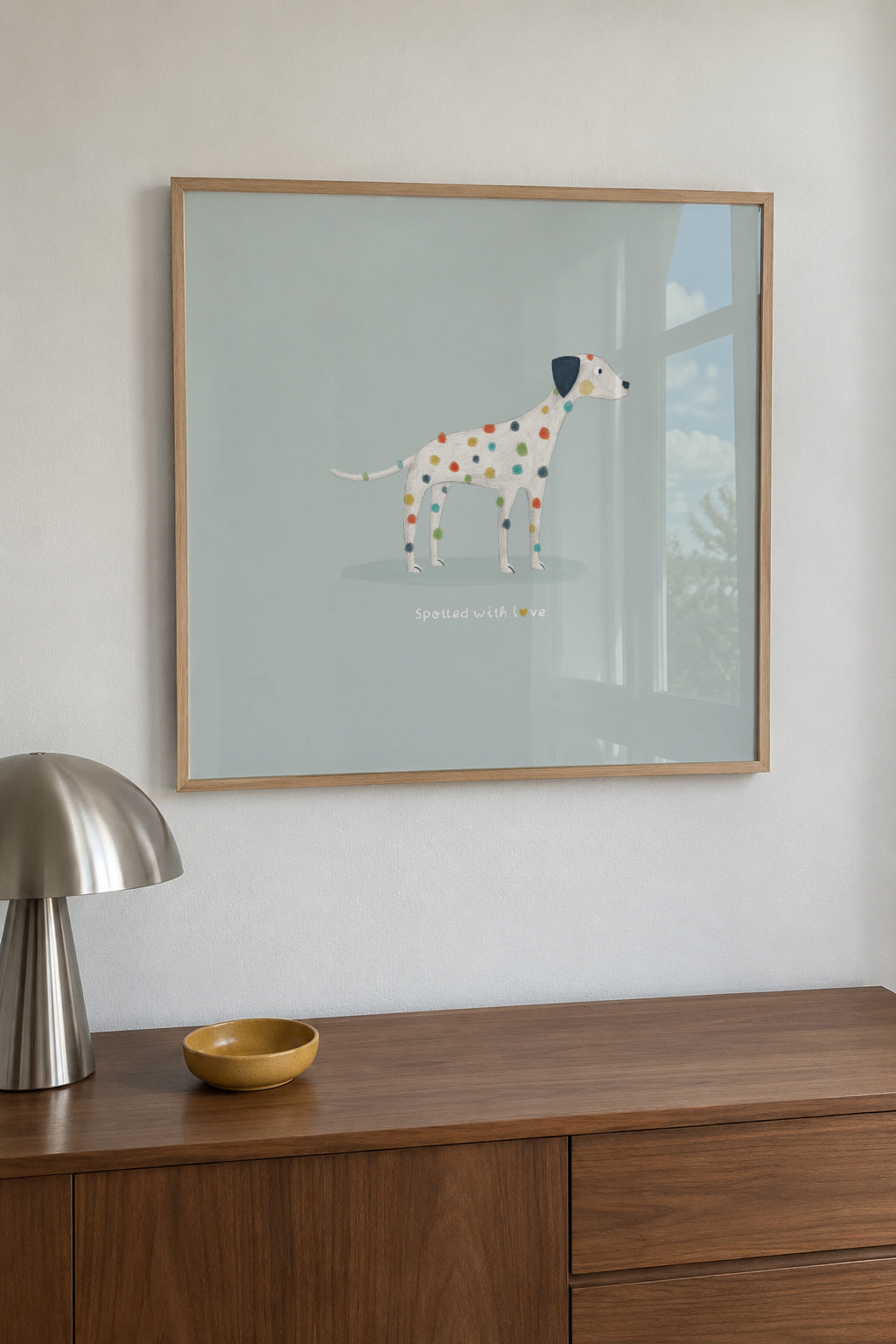Dalmatian spotted with love - Framed poster in an interior
