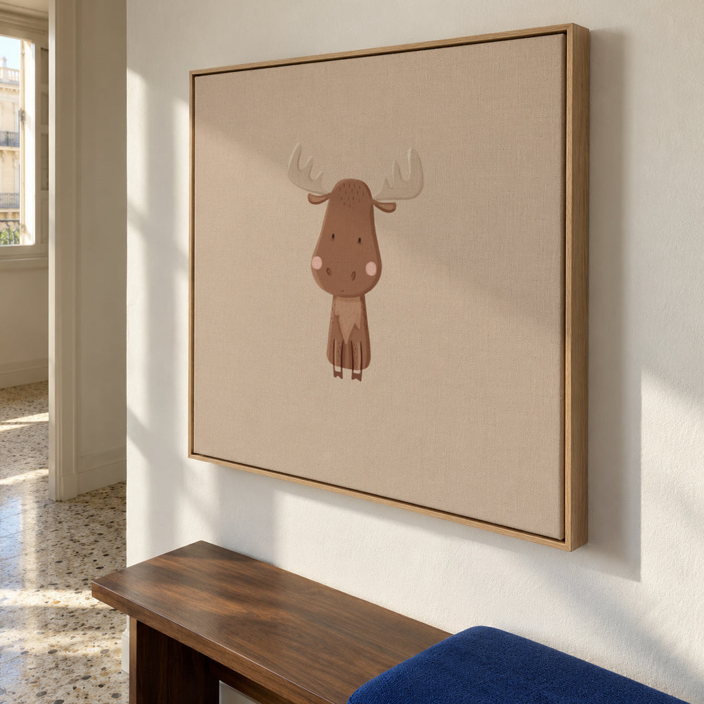Moose - Framed canvas in an interior
