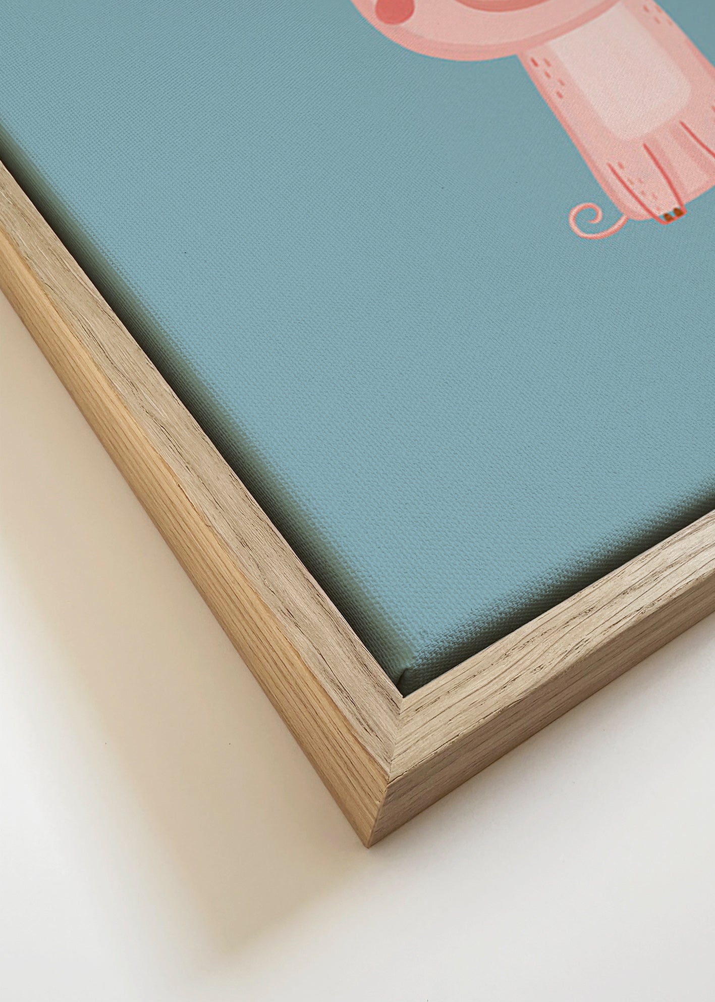 Kinderposter met roze biggetje in het midden
