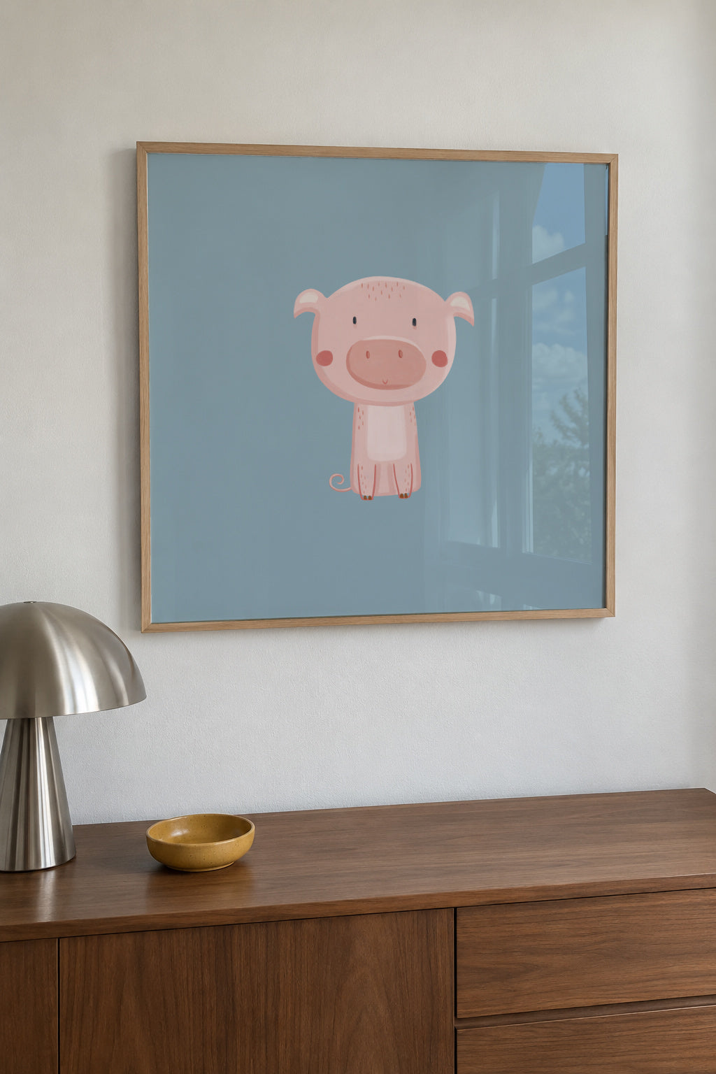 pig - Framed poster in an interior