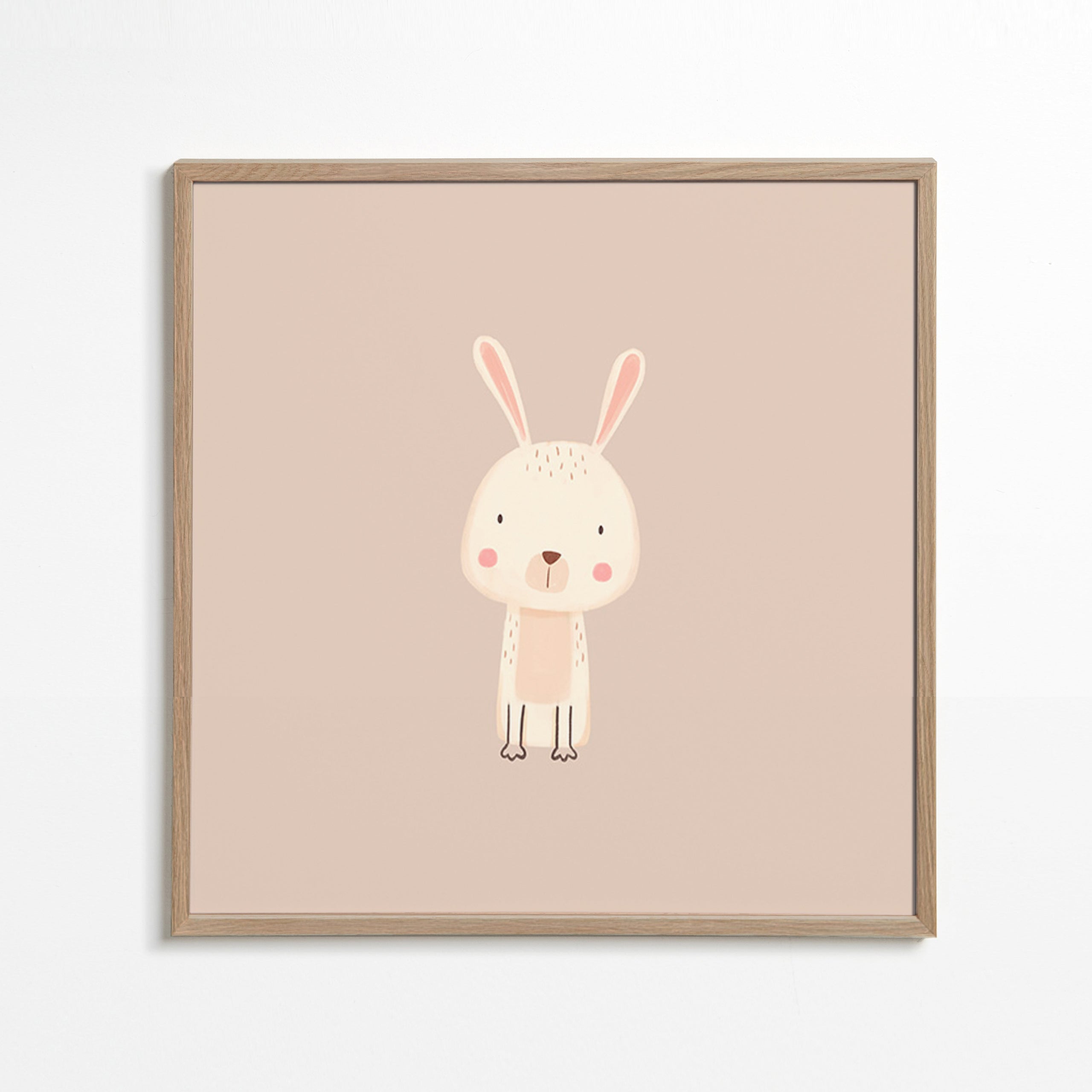 Kinderprint konijn minimal beige achtergrond