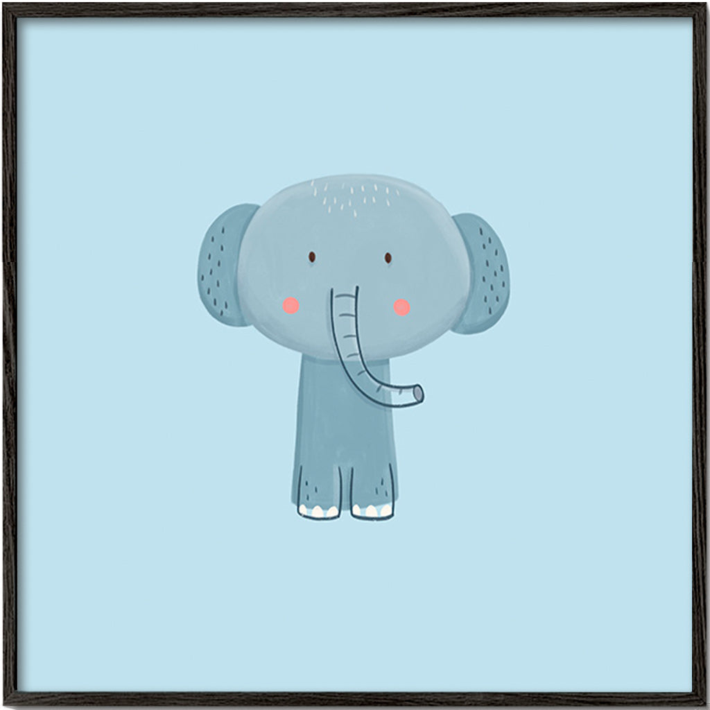 Kinderposter met blauwe olifant