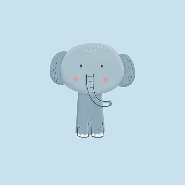 Kinderposter met blauwe olifant