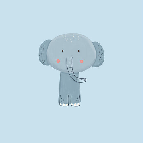 Kinderposter met blauwe olifant