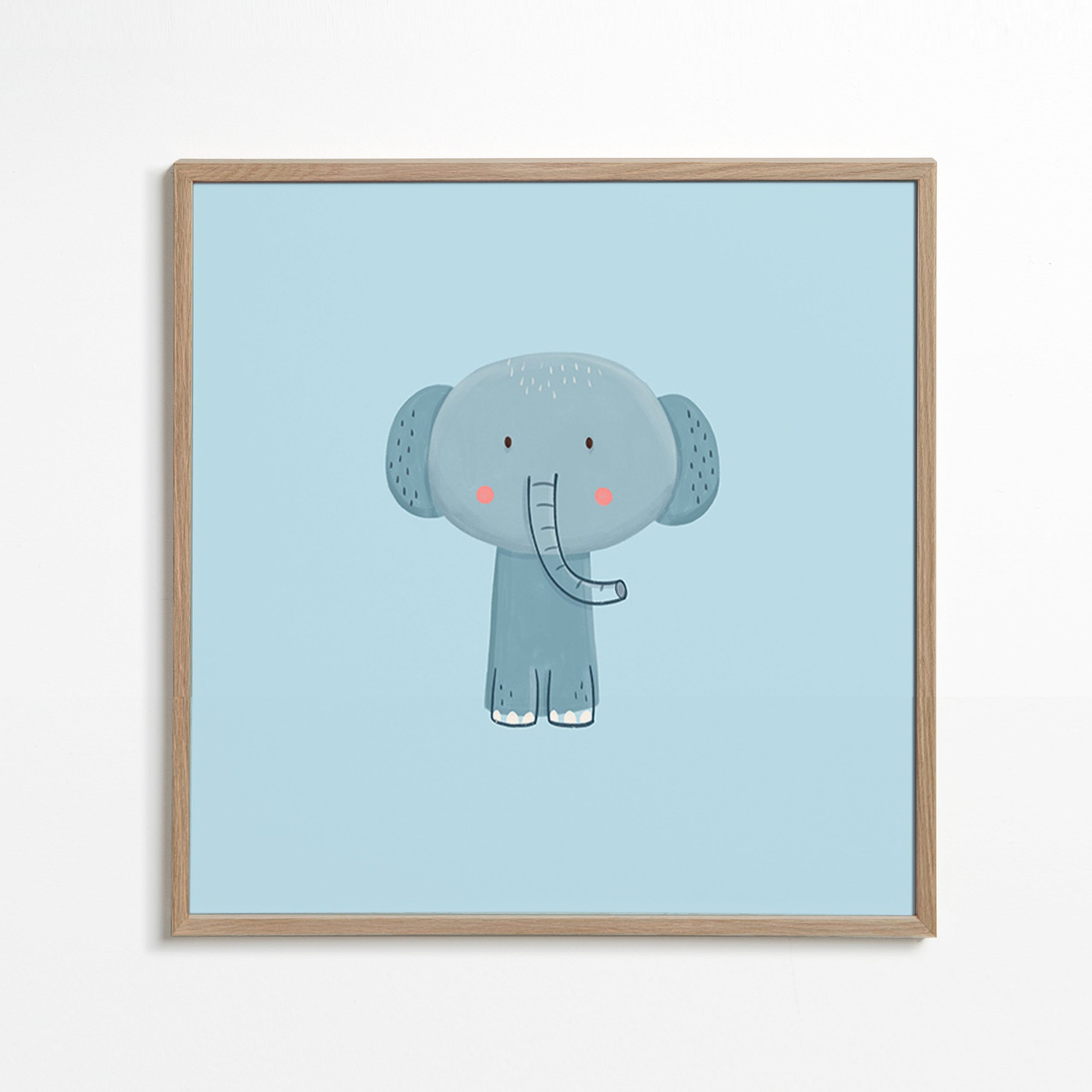 Kinderposter met blauwe olifant
