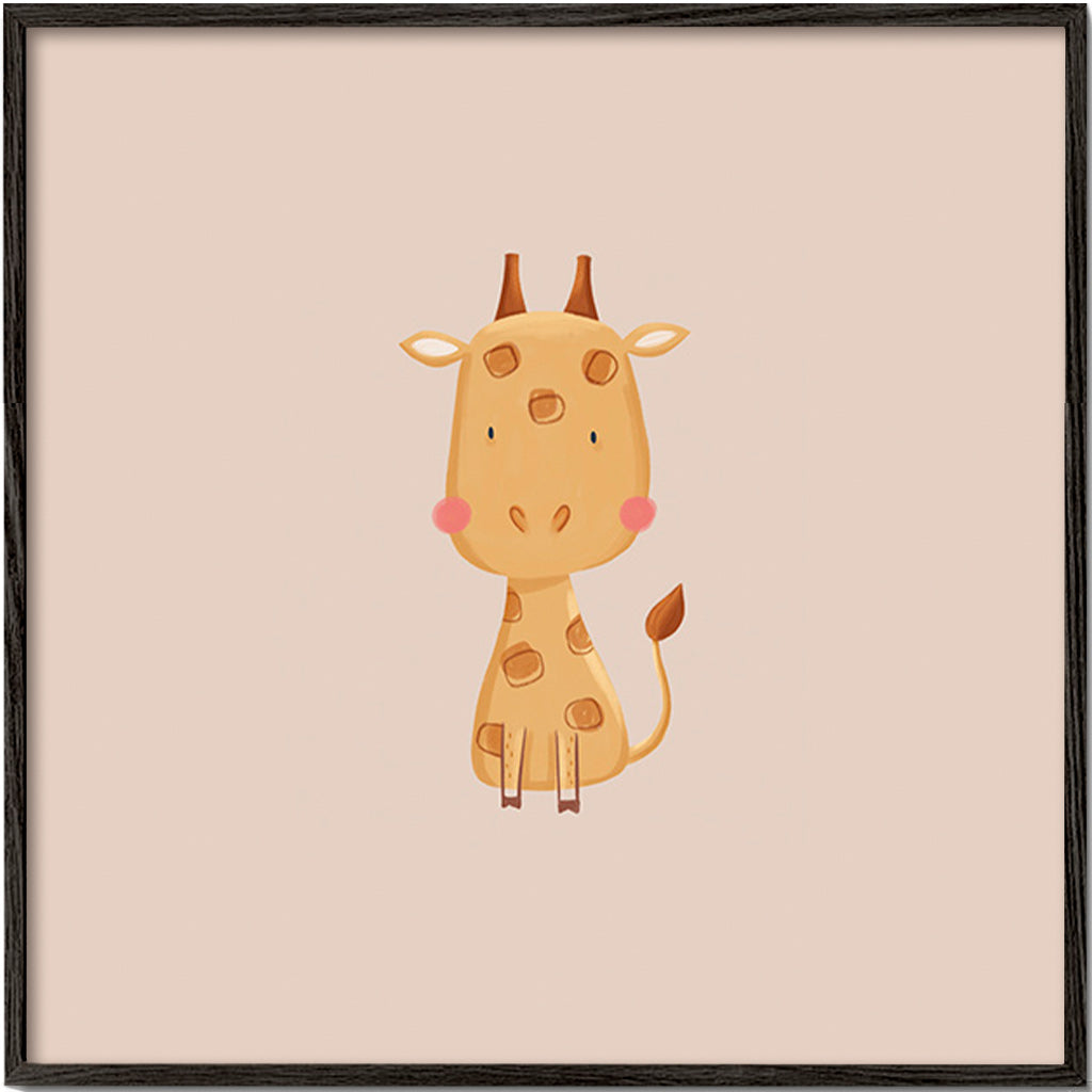 Kinderposter met minimalistische giraffe