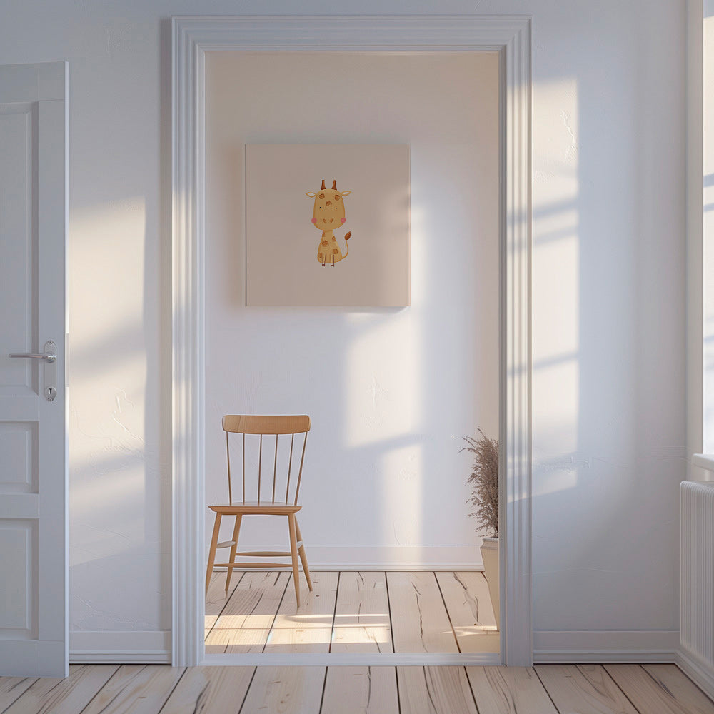 Kinderposter met minimalistische giraffe