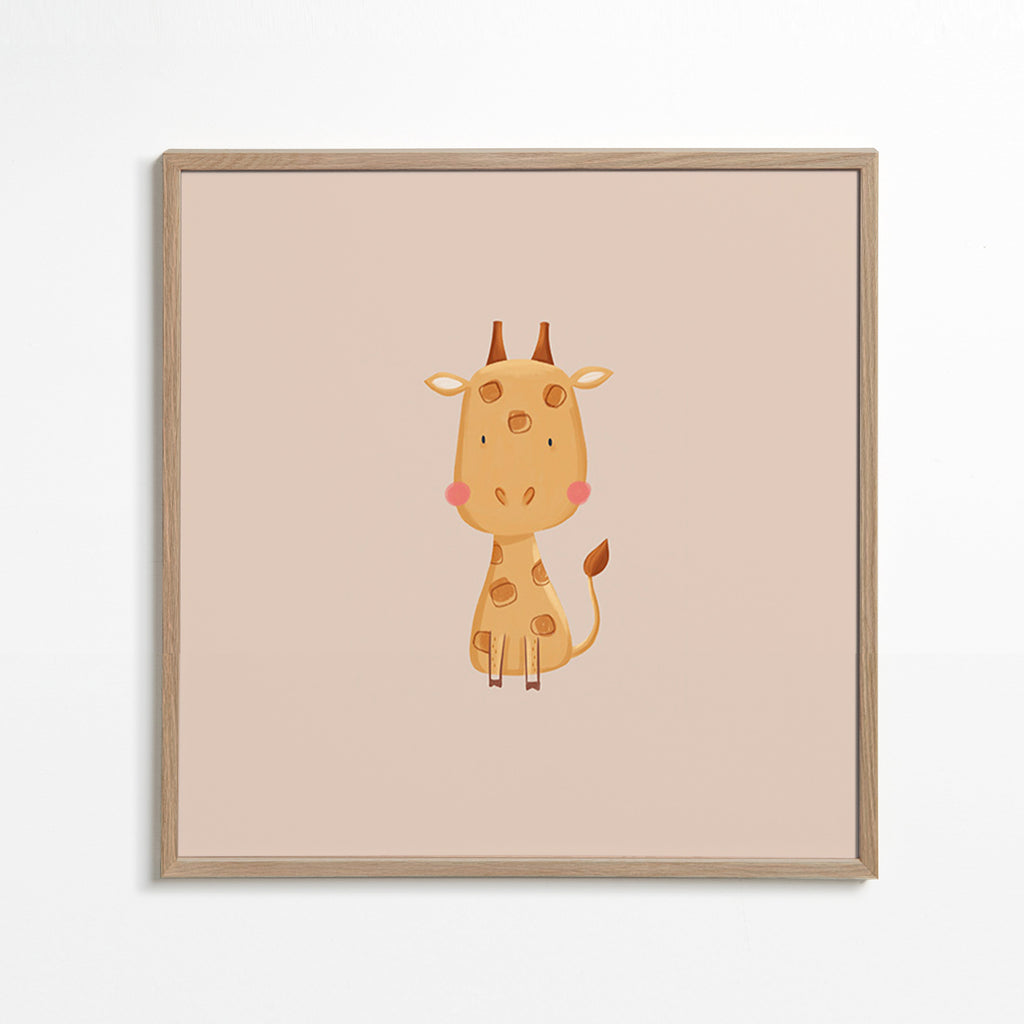 Kinderposter met minimalistische giraffe