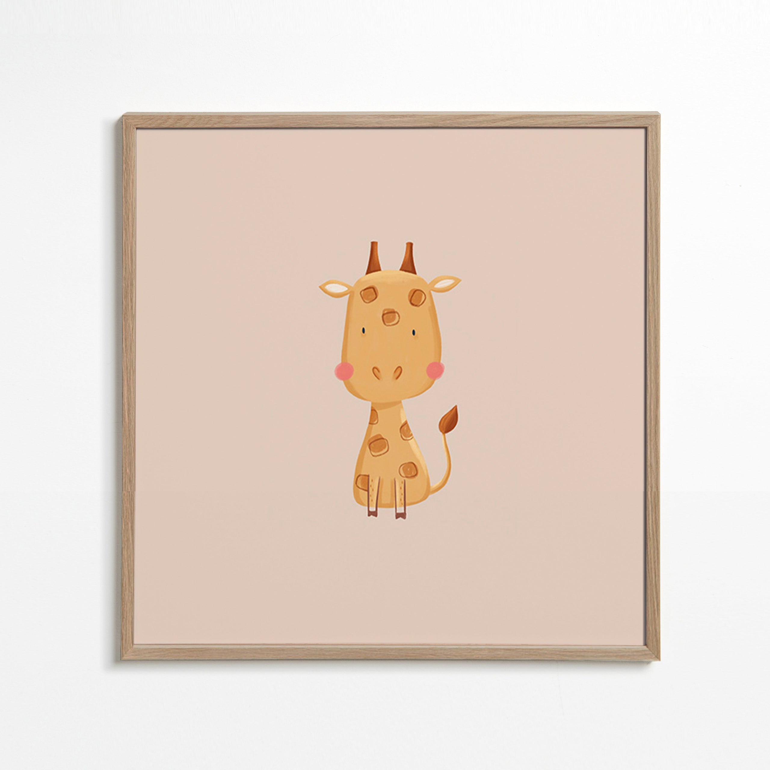 Kinderposter met minimalistische giraffe
